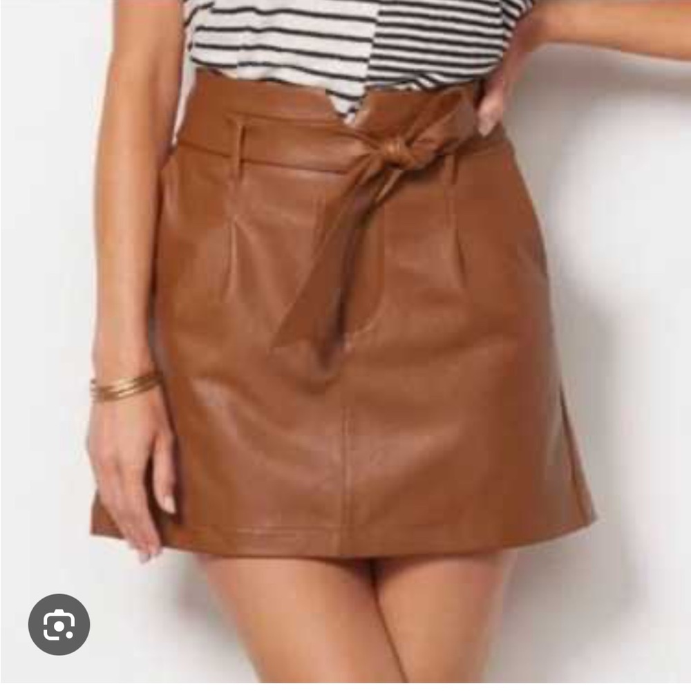 Paige ​Blanka Faux Leather Belted Mini Skirt